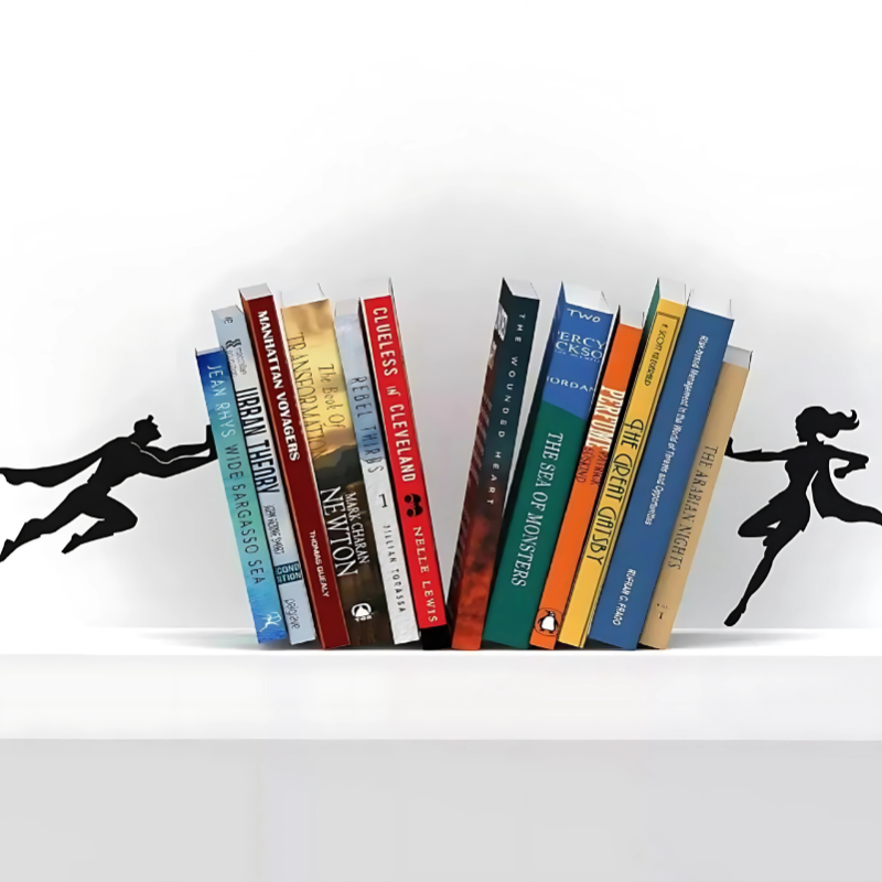 Magnetic Superhero Bookend for Shelves – Floating Book Holder Stand for Home Office Living Room Bedroom – Decorative Metal Book Support | Thomler