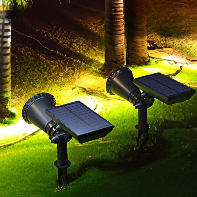Solar Spotlight 9-LED Outdoor Landscape Light with Auto Dusk-to-Dawn Sensor & 3 Brightness Settings for Garden Pathway Patio Yard Lighting | Thomler