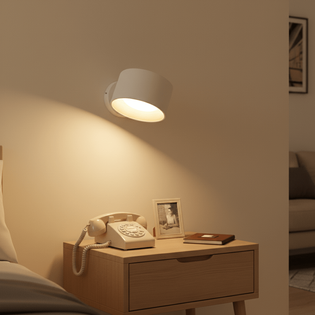 Wall Lamp Aluminum LED 7.9 in Adjustable Living Room Bedroom Hallway Wireless Rechargeable Remote Control | Thomler