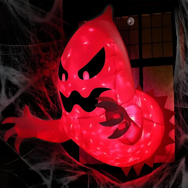 Inflatable LED Ghost Outdoor Halloween Decoration with Color-Changing Lights for Yard & Porch | Thomler