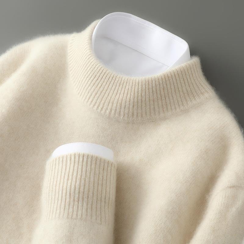 Soft Cashmere Crew Neck Sweater for Women & Men – Ribbed Collar, Lightweight & Warm Premium Knit Pullover for Fall, Winter, Office & | Thomler