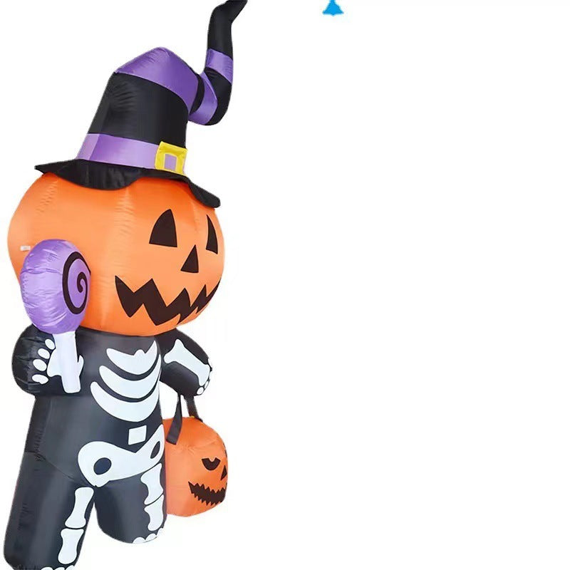 6-Foot Light-Up Jack-o'-Lantern Specter Yard Decoration – Self-Inflating Outdoor Halloween Display with Integrated Illumination | Thomler
