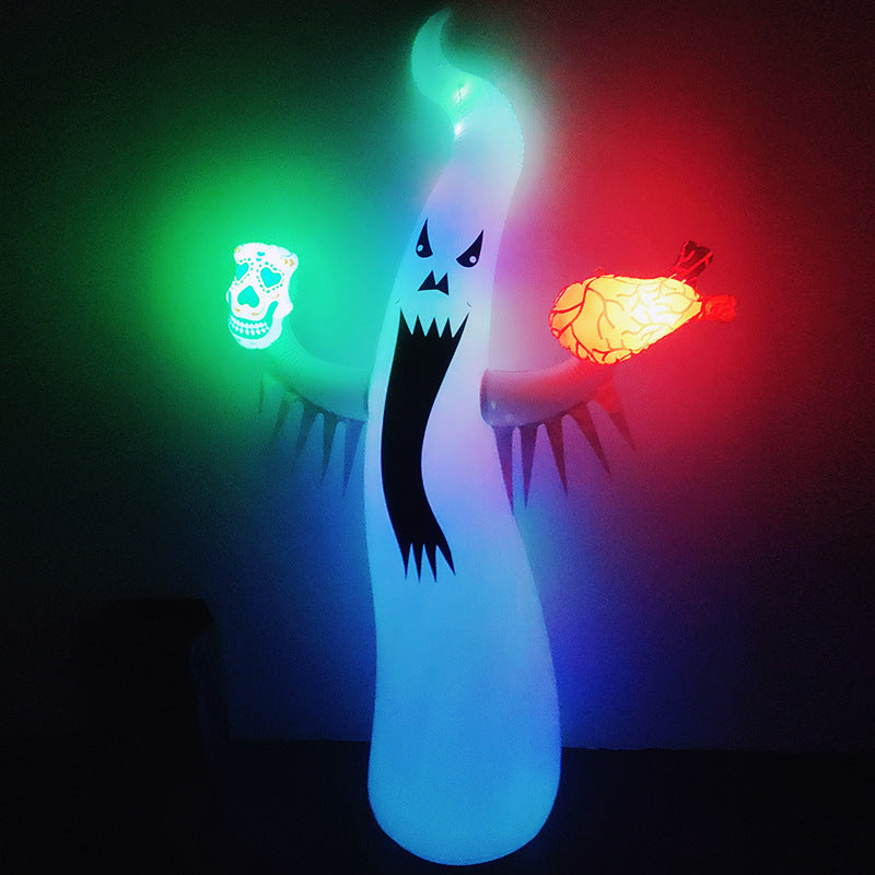 Remote-Controlled LED Ghost Inflatable – Glowing Outdoor Yard Decoration for Halloween Parties, Haunted Houses, Spooky Displays | Thomler