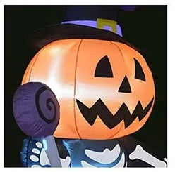 6-Foot Light-Up Jack-o'-Lantern Specter Yard Decoration – Self-Inflating Outdoor Halloween Display with Integrated Illumination | Thomler