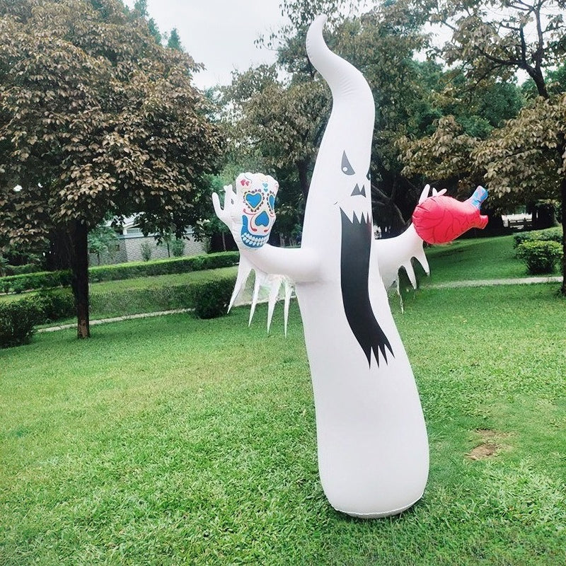Remote-Controlled LED Ghost Inflatable – Glowing Outdoor Yard Decoration for Halloween Parties, Haunted Houses, Spooky Displays | Thomler