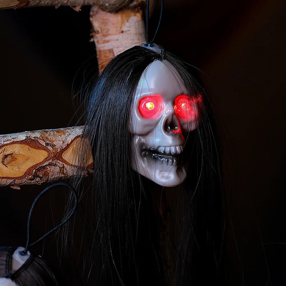 Illuminated Skeletal Spirit Decorations – Fiber-Optic LED Phantoms with Flowing Locks for Seasonal Display, Event Venue & Residence | Thomler