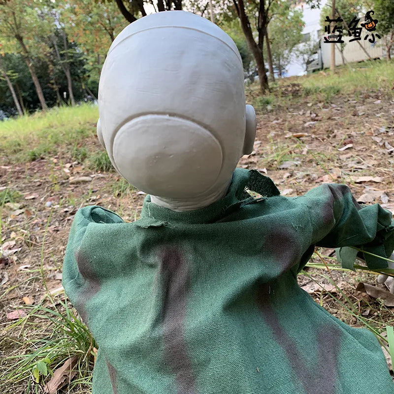 Voice-Activated Animatronic Ghost Prop with Light-Up Eyes – Motorized Phantom for Haunted Houses, Outdoor Displays & Halloween Parties | Thomler