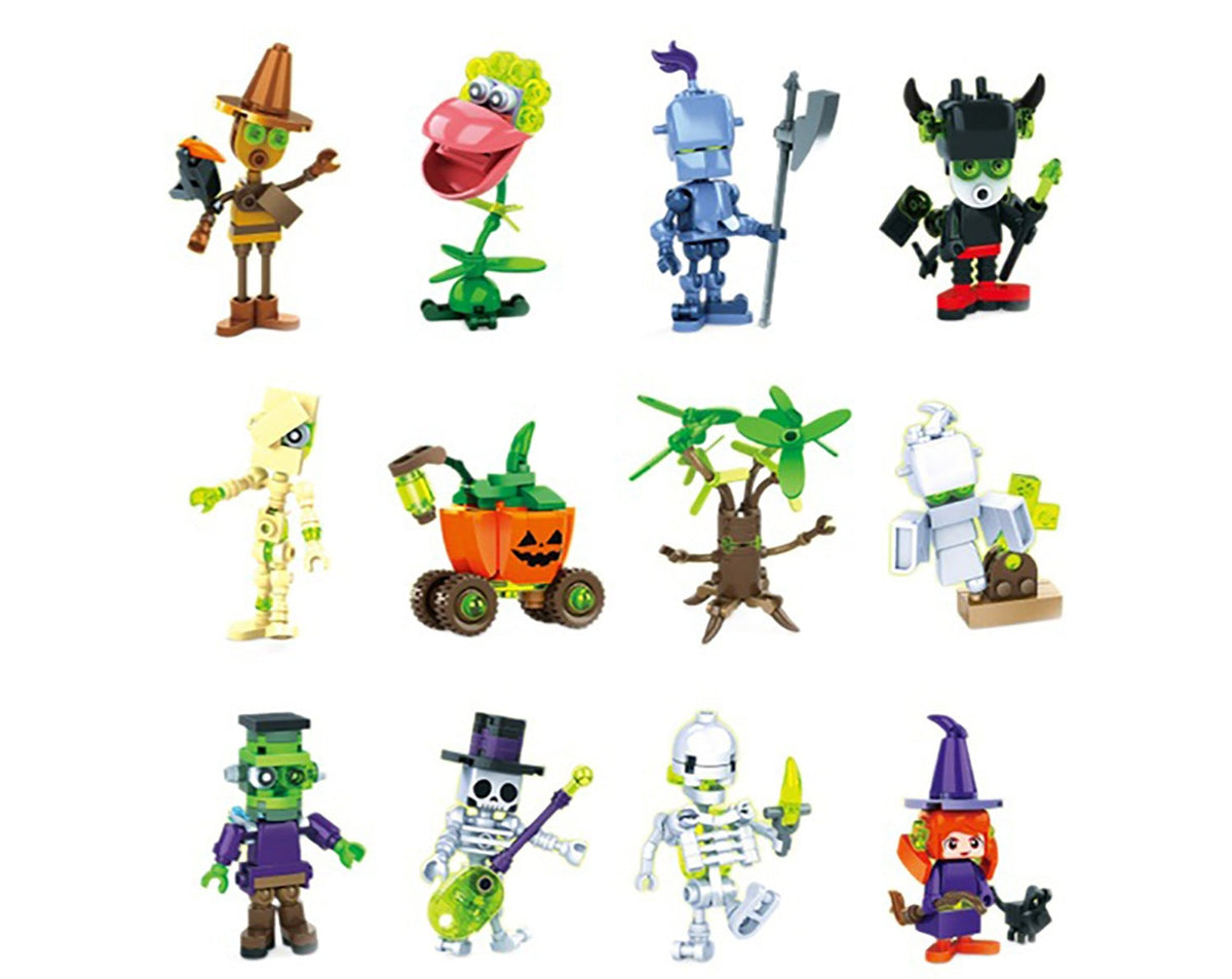 Glow-in-the-Dark Halloween Construction Block Set – Snap-Together Jack-o'-Lantern, Skeleton & Goblin Figures for Hands-On STEM Play | Thomler