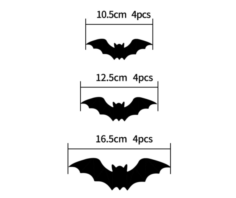 3D Glow-in-the-Dark Halloween Wall Decals – Battery-Powered LED Bats & Spiders for Indoor & Outdoor Decoration | Thomler