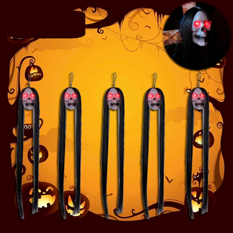 Illuminated Skeletal Spirit Decorations – Fiber-Optic LED Phantoms with Flowing Locks for Seasonal Display, Event Venue & Residence | Thomler