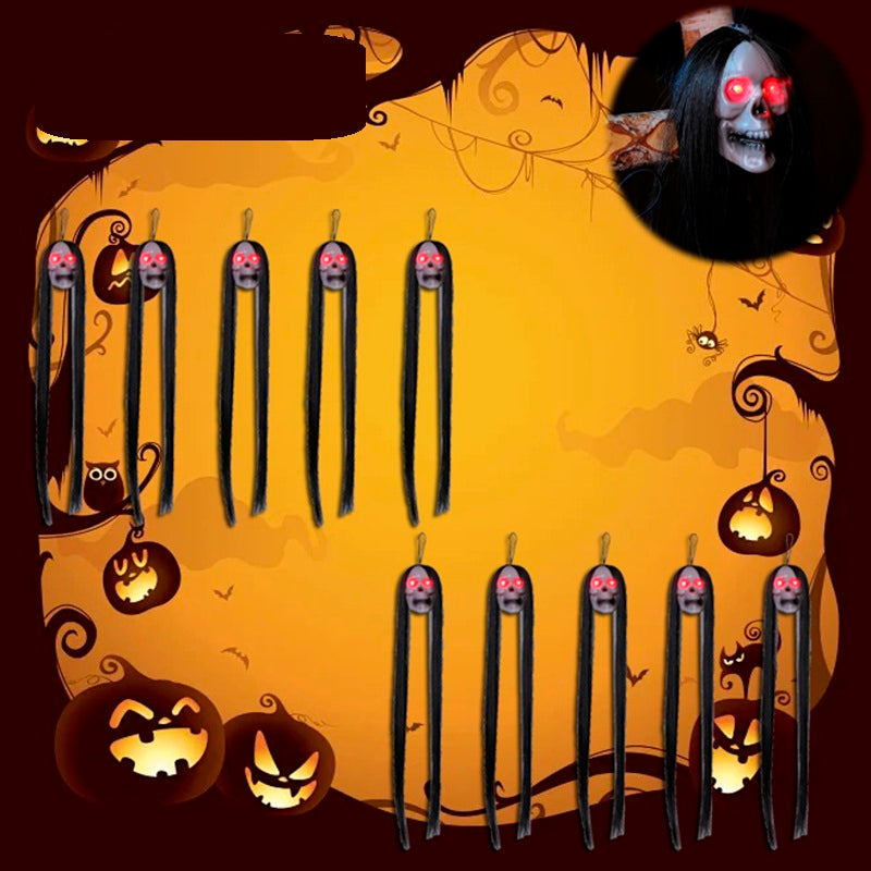 Illuminated Skeletal Spirit Decorations – Fiber-Optic LED Phantoms with Flowing Locks for Seasonal Display, Event Venue & Residence | Thomler