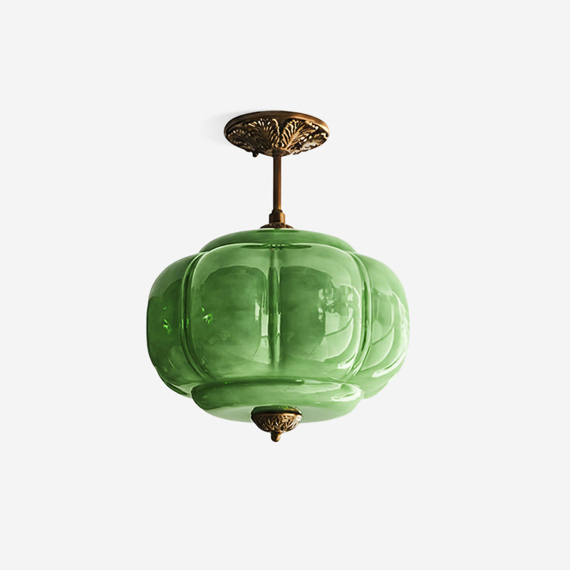 Pendant Light Glass Shade 14.9 in Brass Gold Dining Room Kitchen Island Hanging Ceiling Lamp Vintage | Thomler
