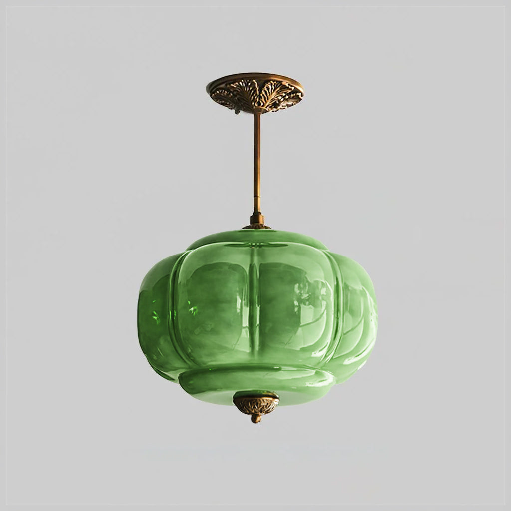 Pendant Light Glass Shade 14.9 in Brass Gold Dining Room Kitchen Island Hanging Ceiling Lamp Vintage | Thomler
