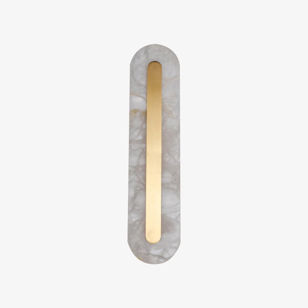 Alabaster Wall Sconce with Brass Accents – Modern LED Fixture for Living Room, Hallway & Bedroom | Thomler