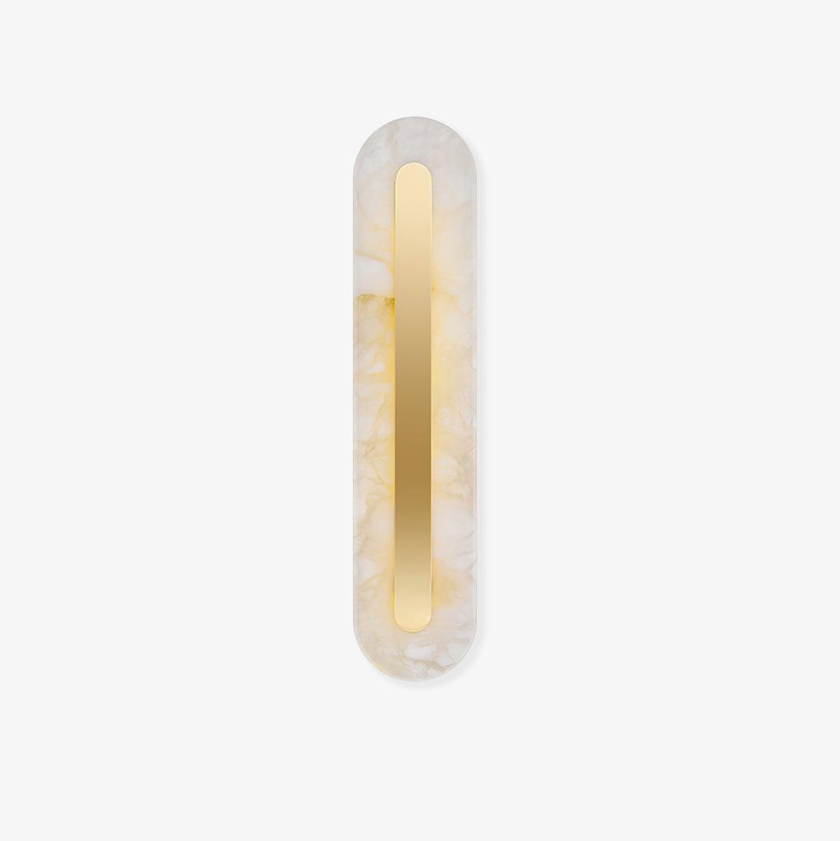 Alabaster Wall Sconce with Brass Accents – Modern LED Fixture for Living Room, Hallway & Bedroom | Thomler