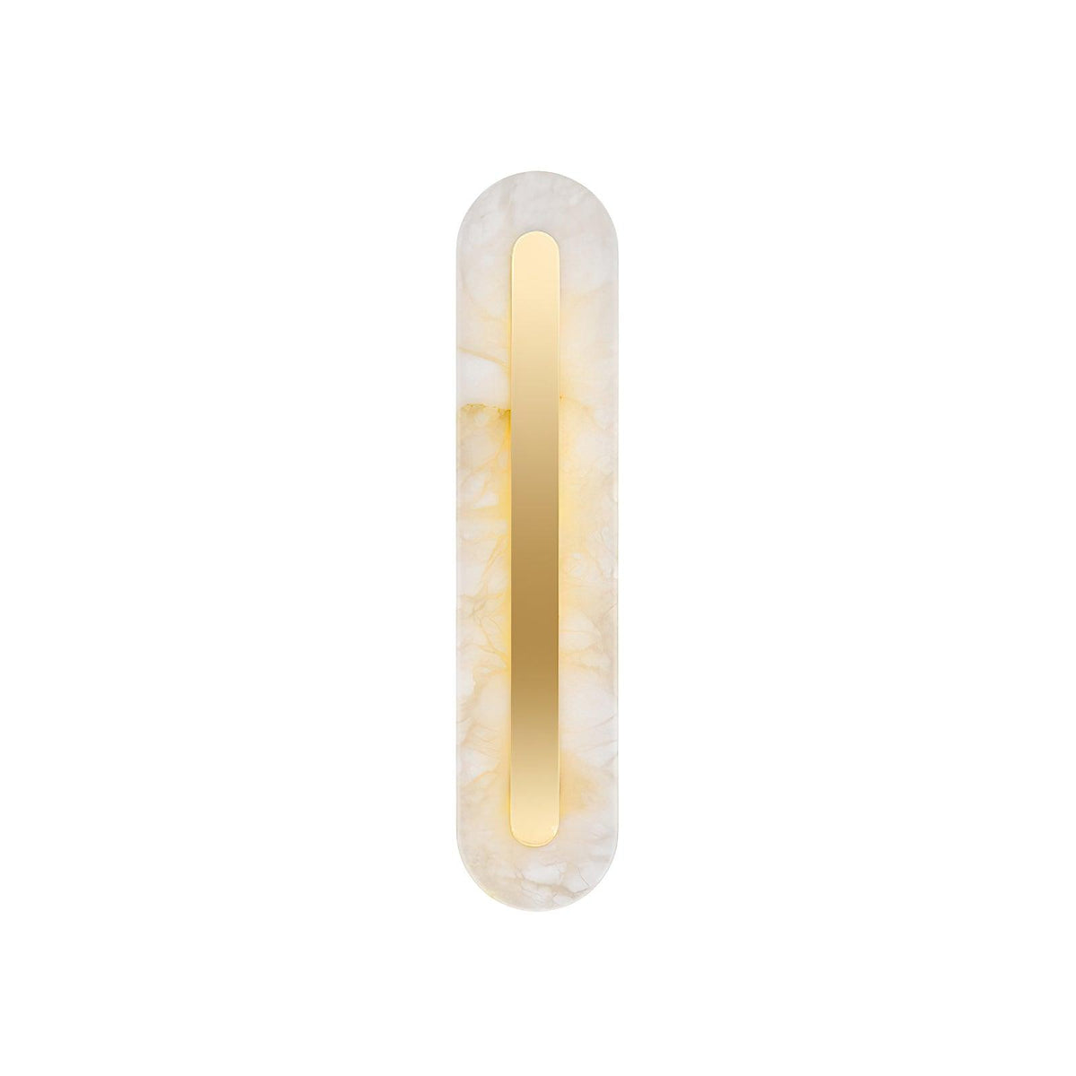 Alabaster Wall Sconce with Brass Accents – Modern LED Fixture for Living Room, Hallway & Bedroom | Thomler