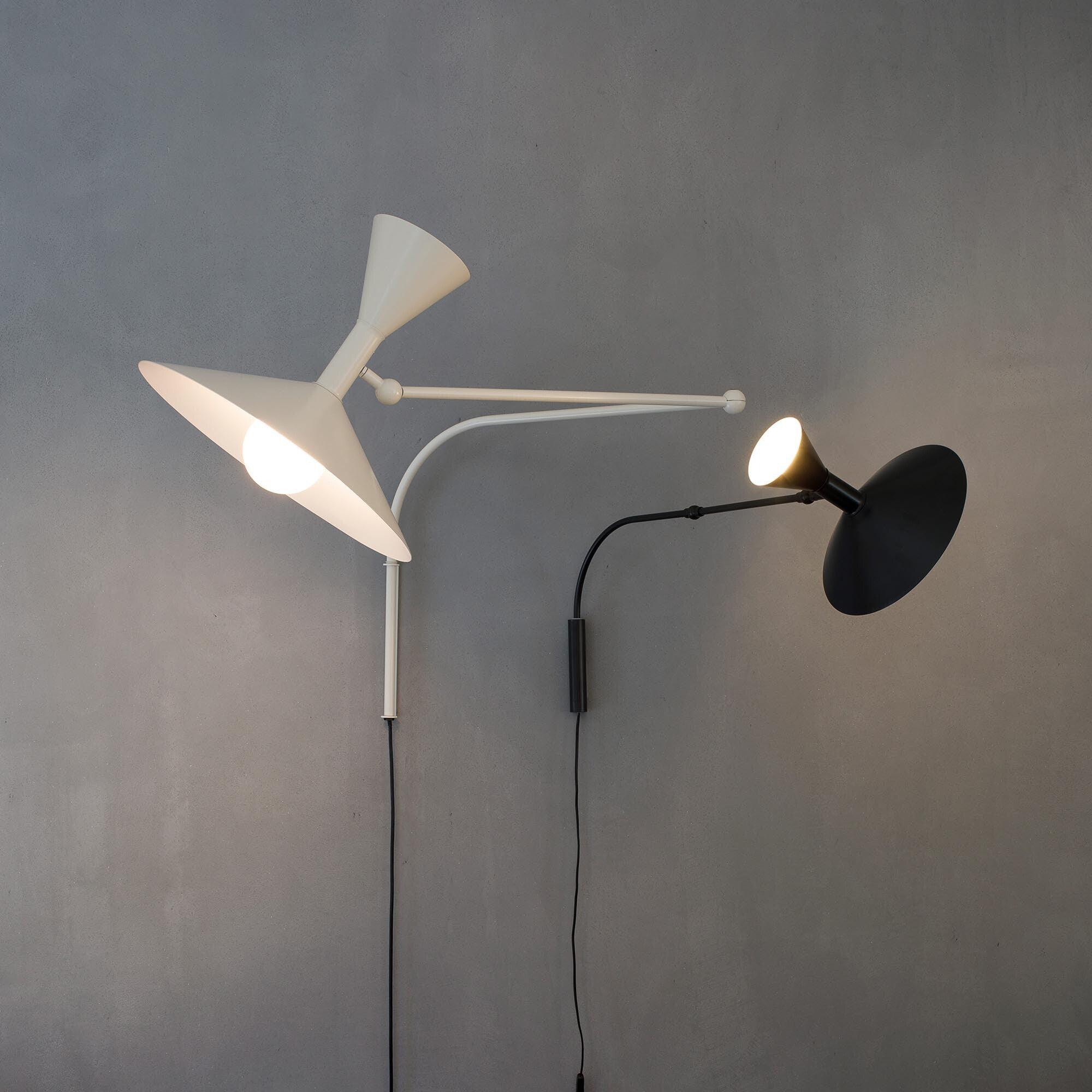 Swing Arm Wall Sconce with 18 in Adjustable Reach Plug-In Bedside Lamp for Reading Bedroom Office Task Lighting Metal Arm Mount Light Fixtur | Thomler