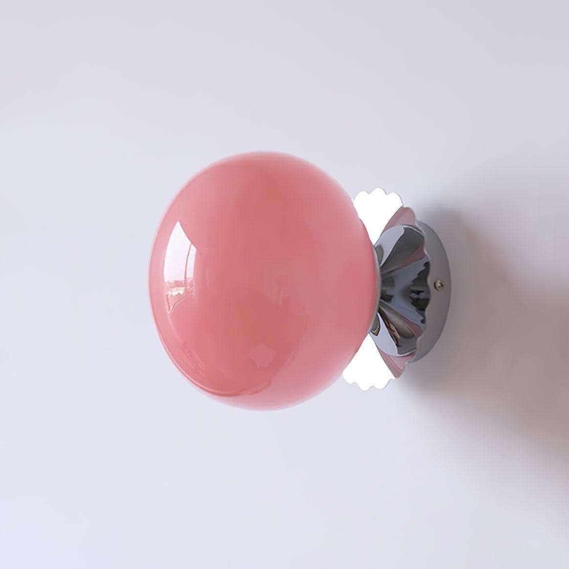 Wall Sconce Metal 7.9 in Pink Glass Shade 40W Indoor Living Room Bedroom Lighting | Thomler