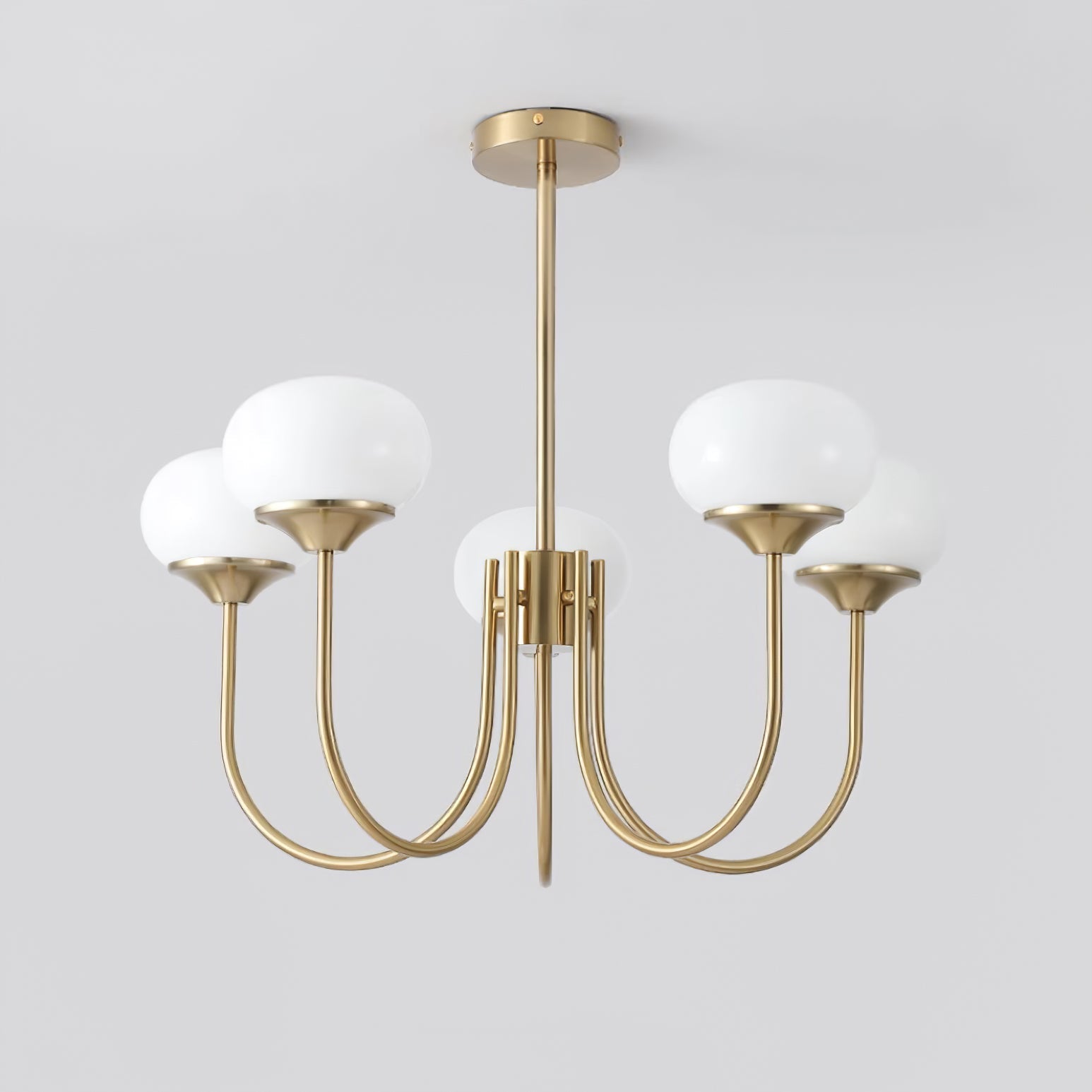 Chandelier Glass 46.0 cm Pink Dining Room Ceiling Light Adjustable Modern Hanging Lamp E27 Metal Globe Lighting | Thomler