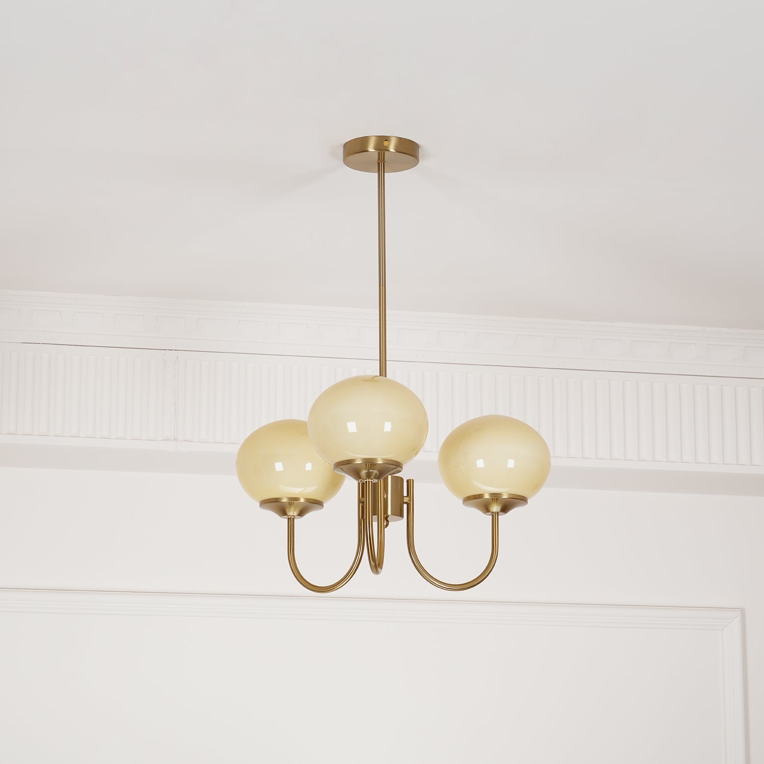 Modern Pink Glass Ceiling Light 18.1 in 3-5 Head Indoor Fixture Copper Chrome Finish Living Room Dining Room Bedroom Lighting | Thomler