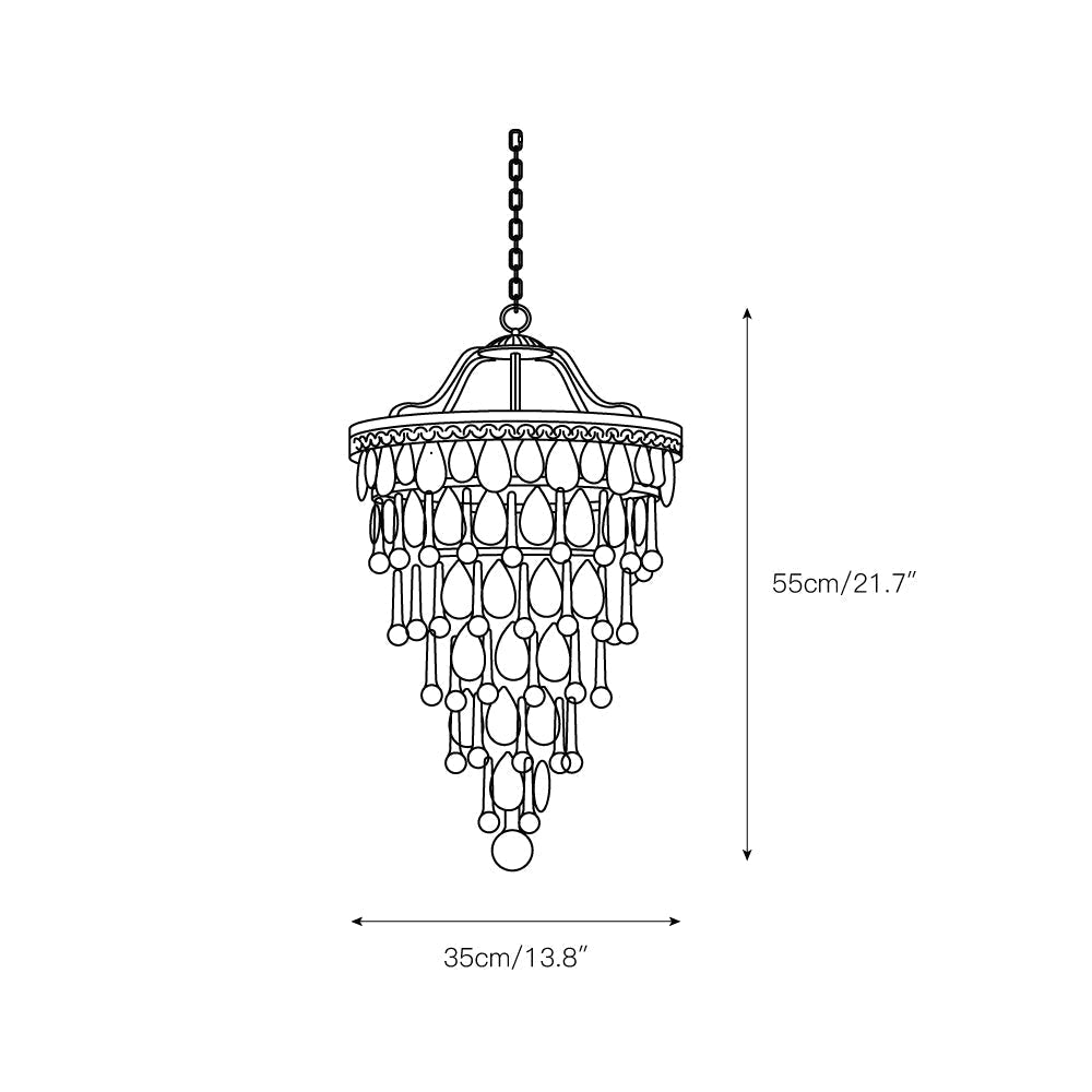 Crystal Tiered Iron Chandelier with Bronze Finish – Multi-Light Statement Fixture for Dining Room & Foyer | Thomler