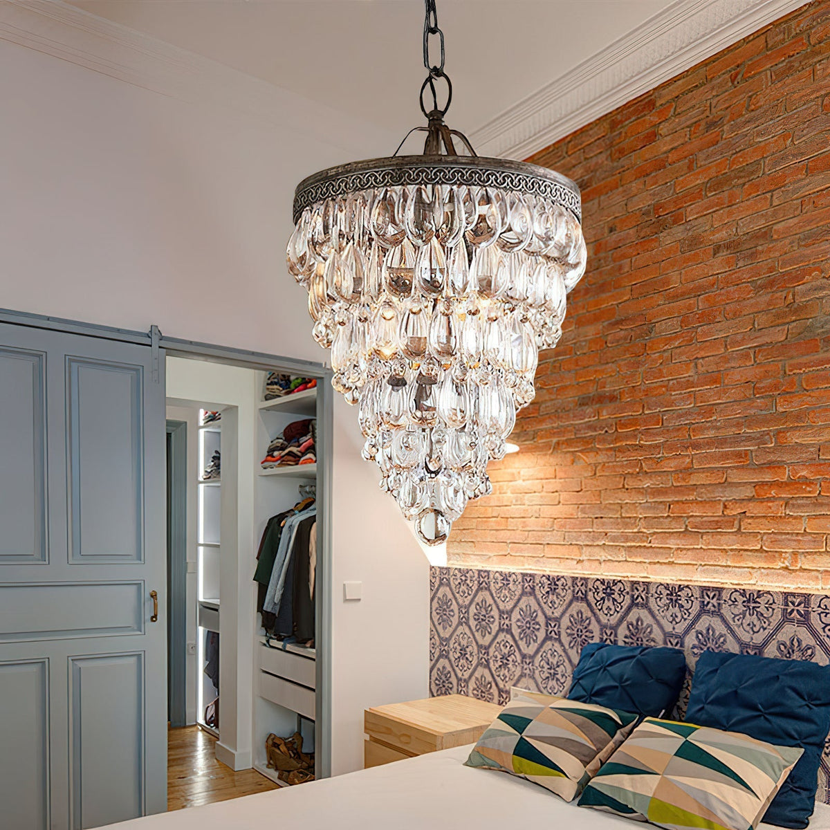 Crystal Tiered Iron Chandelier with Bronze Finish – Multi-Light Statement Fixture for Dining Room & Foyer | Thomler