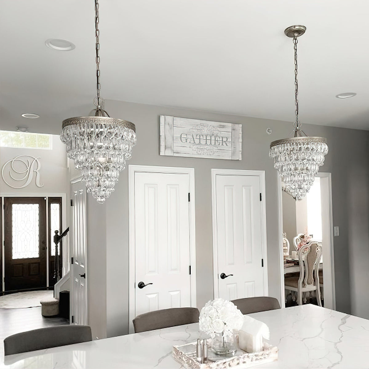 Crystal Tiered Iron Chandelier with Bronze Finish – Multi-Light Statement Fixture for Dining Room & Foyer | Thomler