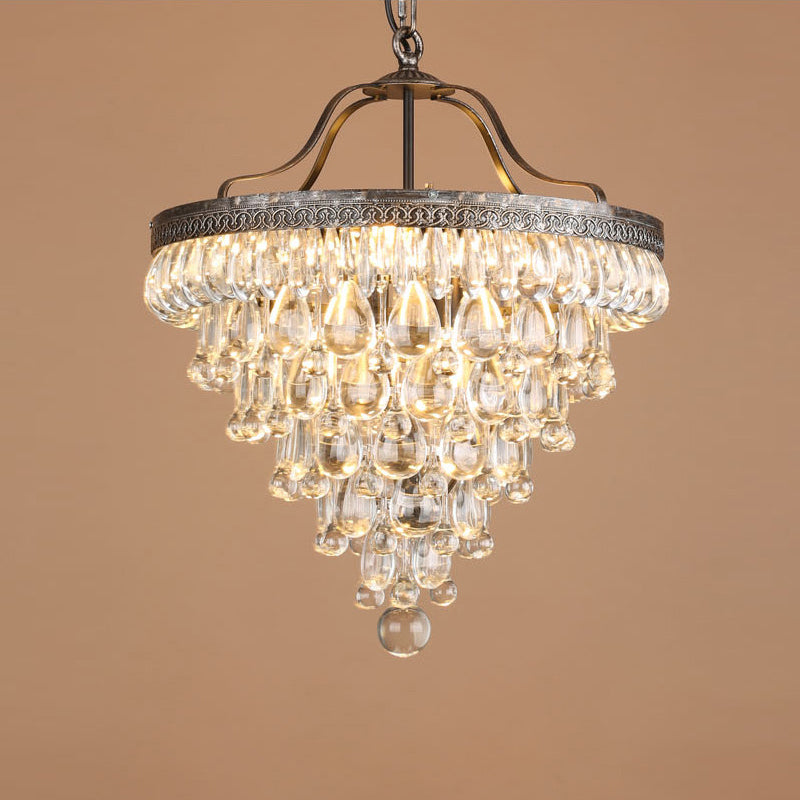 Crystal Tiered Iron Chandelier with Bronze Finish – Multi-Light Statement Fixture for Dining Room & Foyer | Thomler