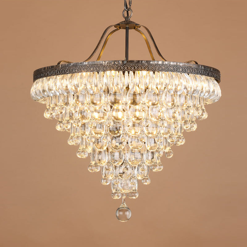 Crystal Tiered Iron Chandelier with Bronze Finish – Multi-Light Statement Fixture for Dining Room & Foyer | Thomler