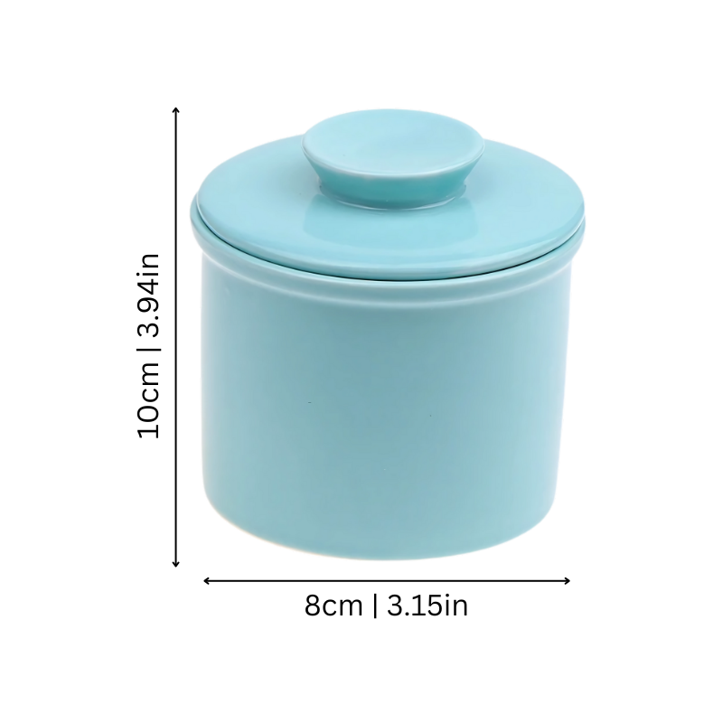 Ceramic Butter Keeper with Water Seal for Spreadable Butter – Countertop Storage Crock for Kitchen | Thomler