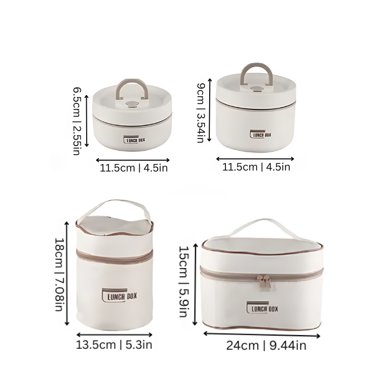 Stackable Stainless Steel Lunch Container Set with Insulated Bag – Leak-Proof Food Storage for Work, School & Travel | Thomler