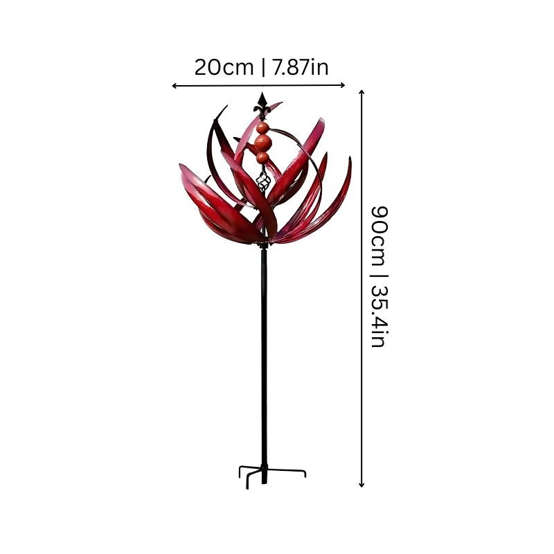 Rotating Metal Wind Spinner Garden Stake with Reflective Spiral Design for Outdoor Yard Decor | Colorful Solar Light Catcher Kinetic | Thomler