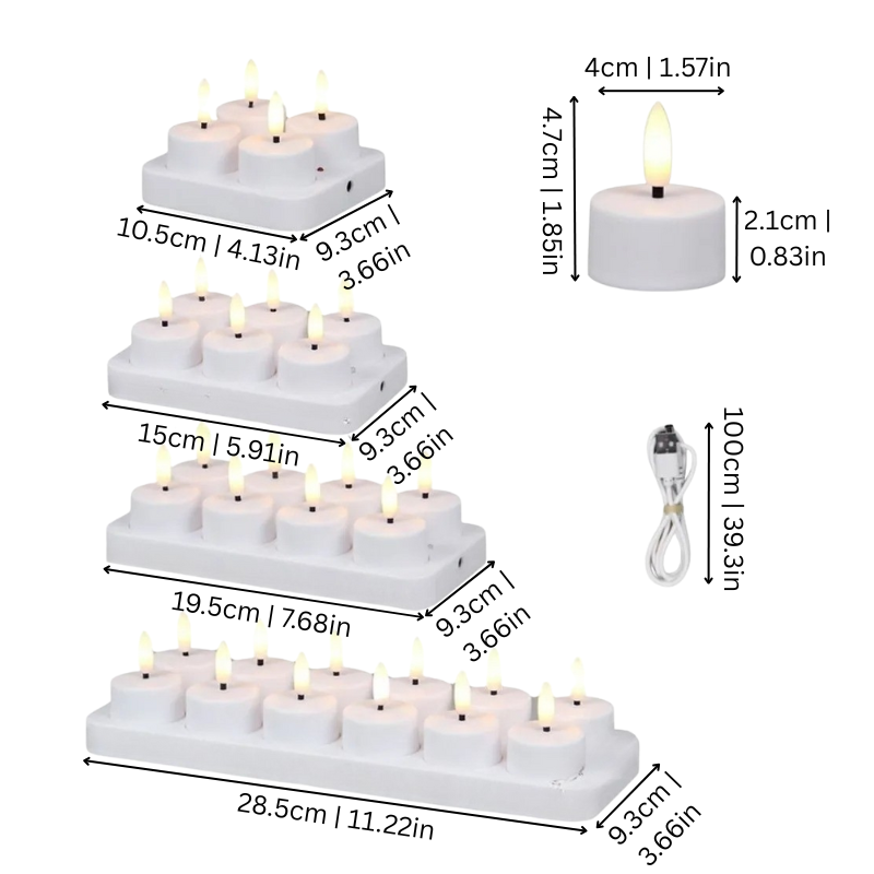 Rechargeable Flameless LED Candles with Remote Control & Timer for Home Decor, Dining Table, Wedding, Living Room Ambiance | Thomler