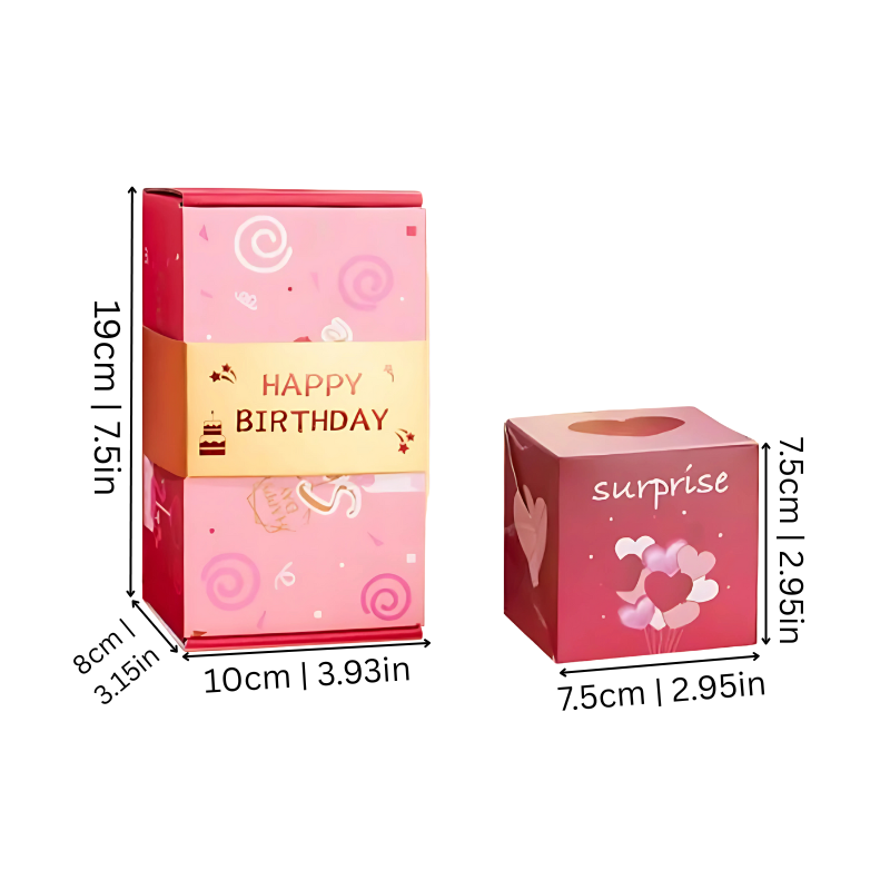 Pop-Up Surprise Gift Box with Heart Design – Multi-Layer Exploding Present for Birthdays, Anniversaries & Celebrations | Thomler