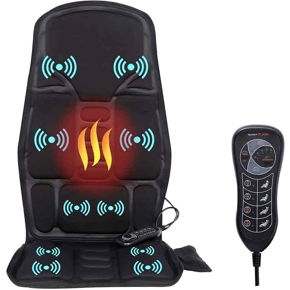Heated Massage Seat Cushion 8 Programs Shiatsu Kneading Roller Therapy for Office Chair Car Driver Home Recliner Full Back Neck Lumbar | Thomler