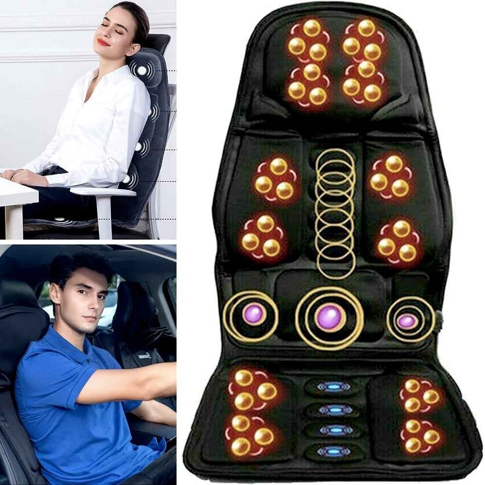 Heated Massage Seat Cushion 8 Programs Shiatsu Kneading Roller Therapy for Office Chair Car Driver Home Recliner Full Back Neck Lumbar | Thomler