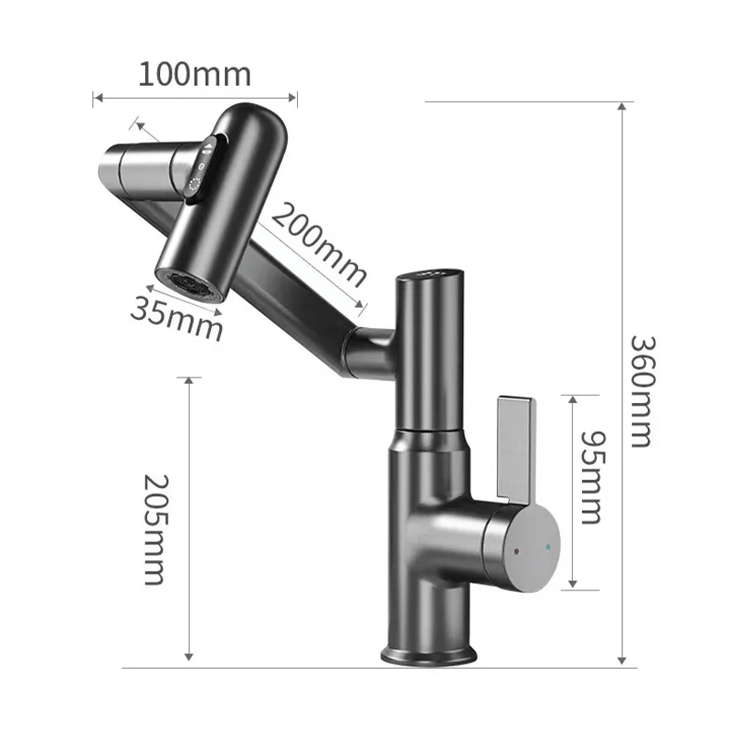 Smart Kitchen Faucet with LED Temperature Display – 360° Swivel Single Handle Sink Mixer Tap for Kitchen & Bathroom | Thomler