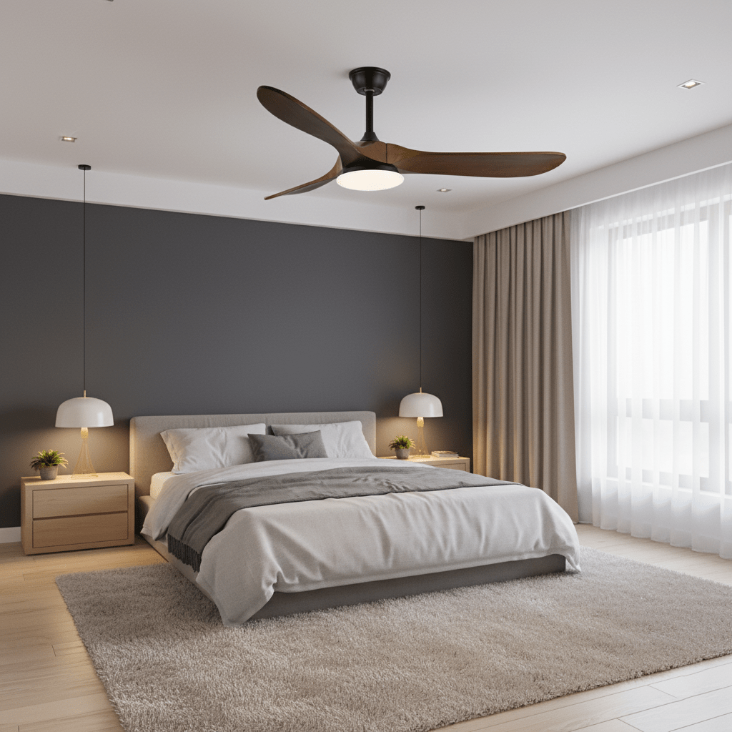 Wooden Ceiling Fan Light 42 in 52 in Adjustable Indoor AC 110–120V Modern Living Room Bedroom | Thomler