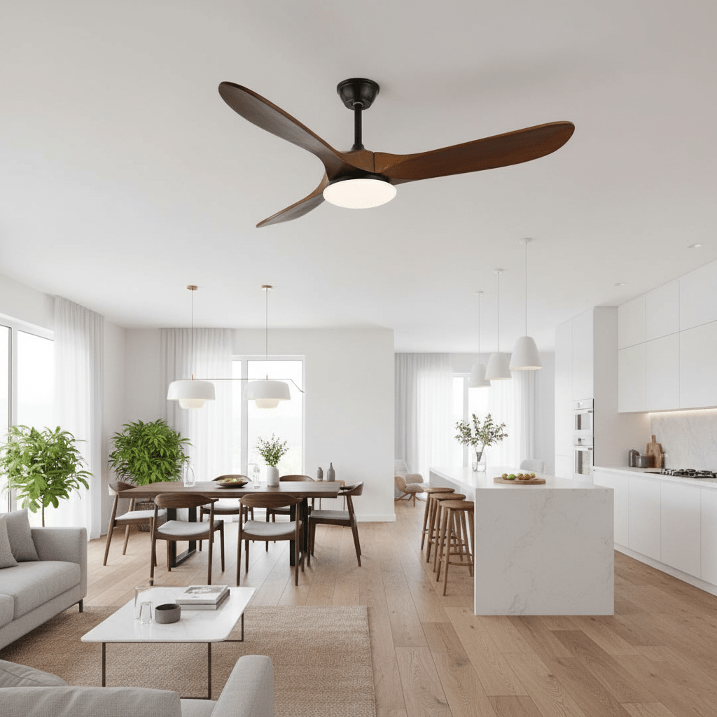 Wooden Ceiling Fan Light 42 in 52 in Adjustable Indoor AC 110–120V Modern Living Room Bedroom | Thomler