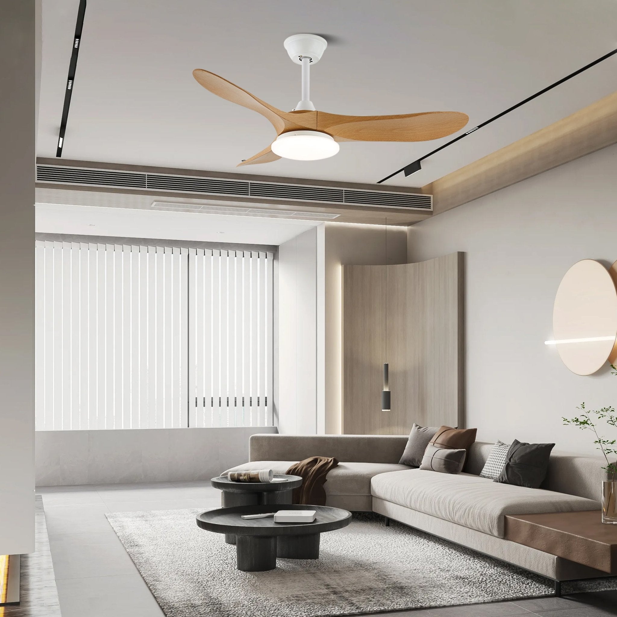 Wooden Ceiling Fan Light 42 in 52 in Adjustable Indoor AC 110–120V Modern Living Room Bedroom | Thomler