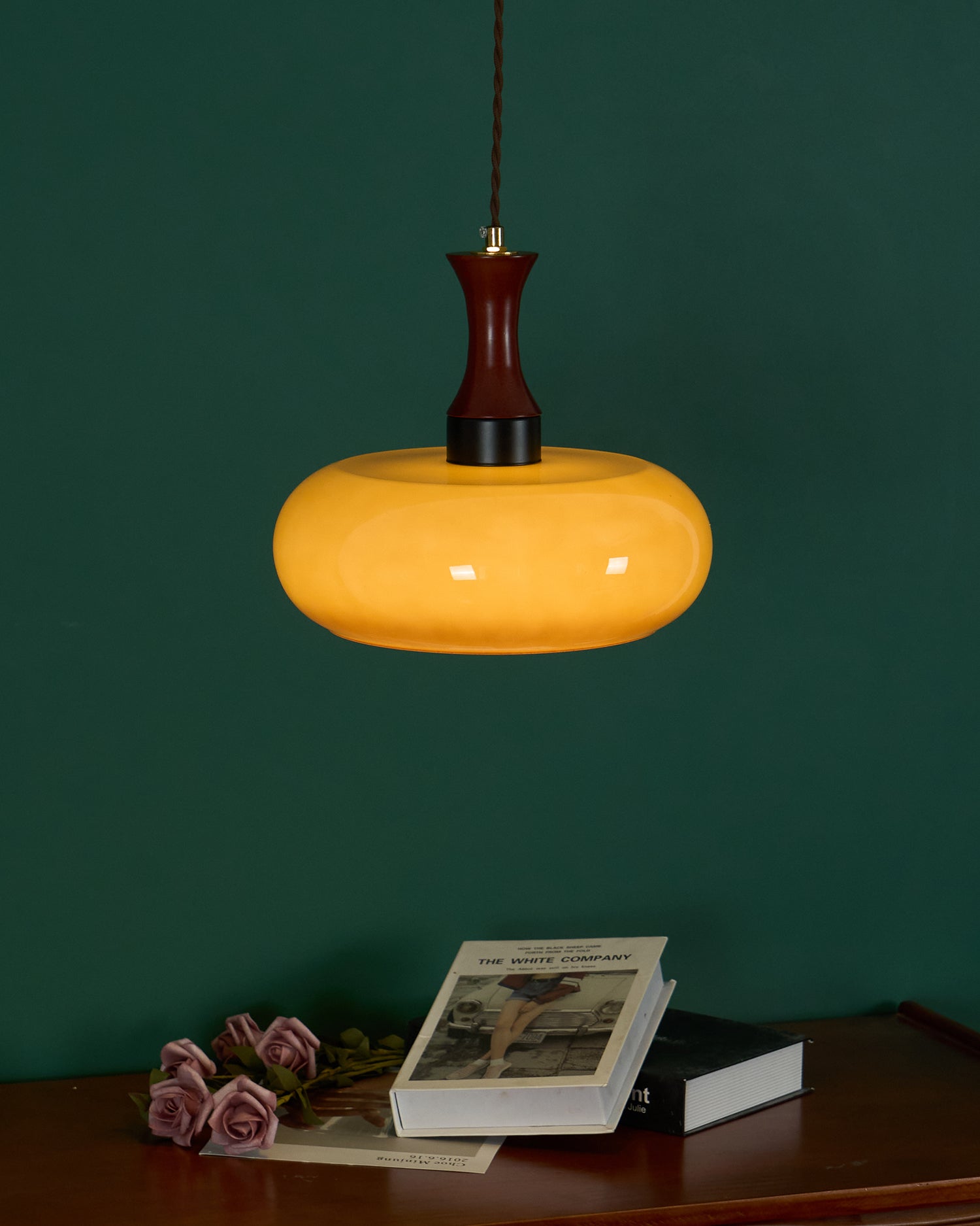 Pendant Light Glass Shade 11 in Dia x 9.4 in H Brown Dining Room Kitchen Island Hanging Lamp Modern Lighting Fixture | Thomler