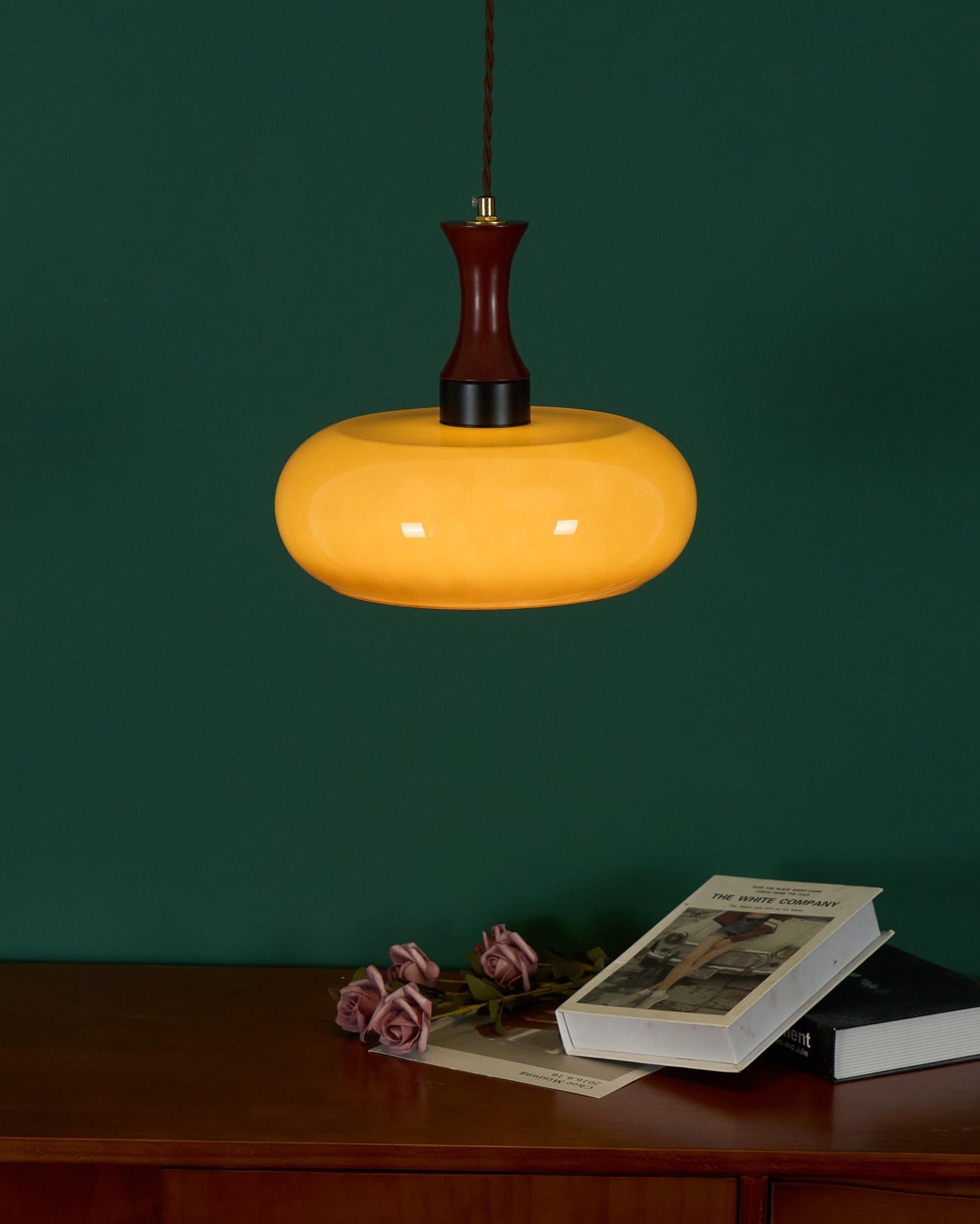 Pendant Light Glass Shade 11 in Dia x 9.4 in H Brown Dining Room Kitchen Island Hanging Lamp Modern Lighting Fixture | Thomler