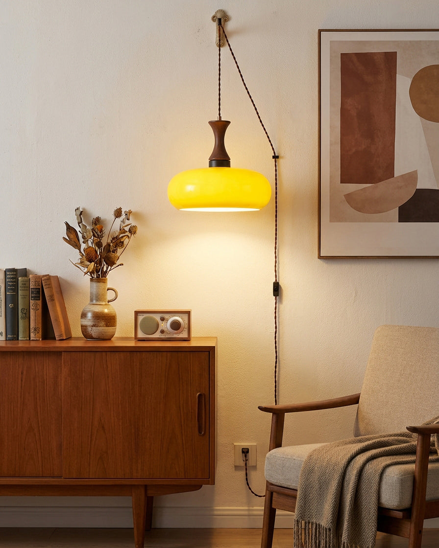 Pendant Light Glass Shade 11 in Dia x 9.4 in H Brown Dining Room Kitchen Island Hanging Lamp Modern Lighting Fixture | Thomler