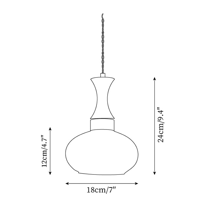 Pendant Light Glass 7 in Brown Dining Room Kitchen Island Ceiling Lamp Adjustable Height | Thomler