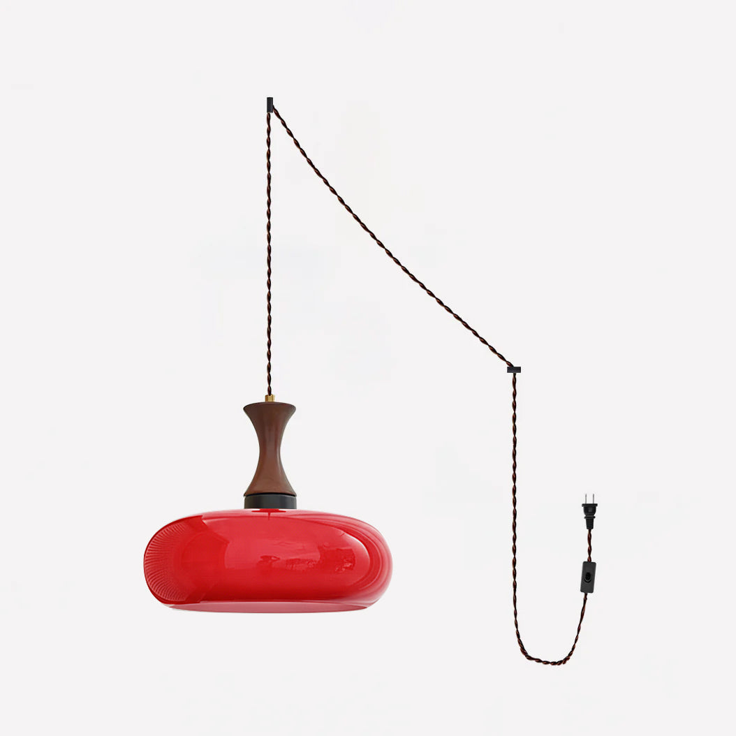 Pendant Light Glass Shade 11 in Dia x 9.4 in H Brown Dining Room Kitchen Island Hanging Lamp Modern Lighting Fixture | Thomler
