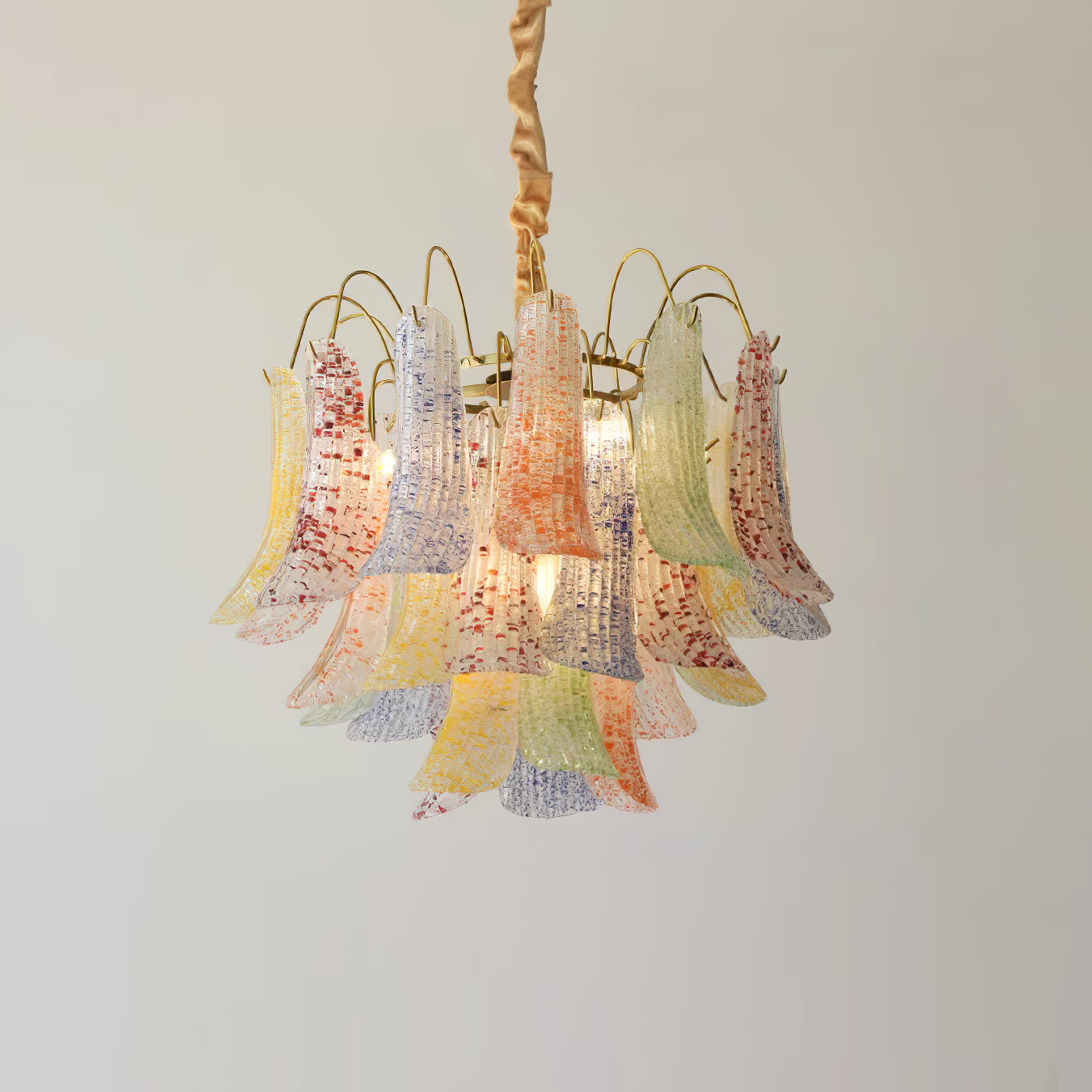 Chandelier Murano Glass 19.7 in Colorful Ceiling Lighting Dining Room Decorative Multi Bulb Hanging Fixture | Thomler