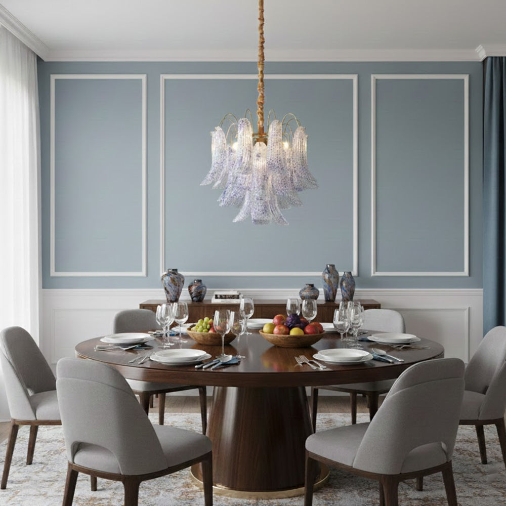 Chandelier Murano Glass 19.7 in Colorful Ceiling Lighting Dining Room Decorative Multi Bulb Hanging Fixture | Thomler