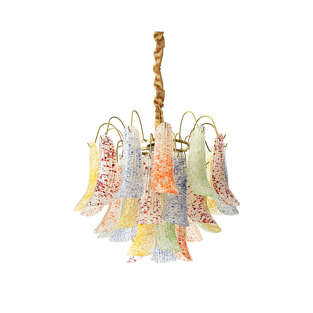 Chandelier Murano Glass 19.7 in Colorful Ceiling Lighting Dining Room Decorative Multi Bulb Hanging Fixture | Thomler