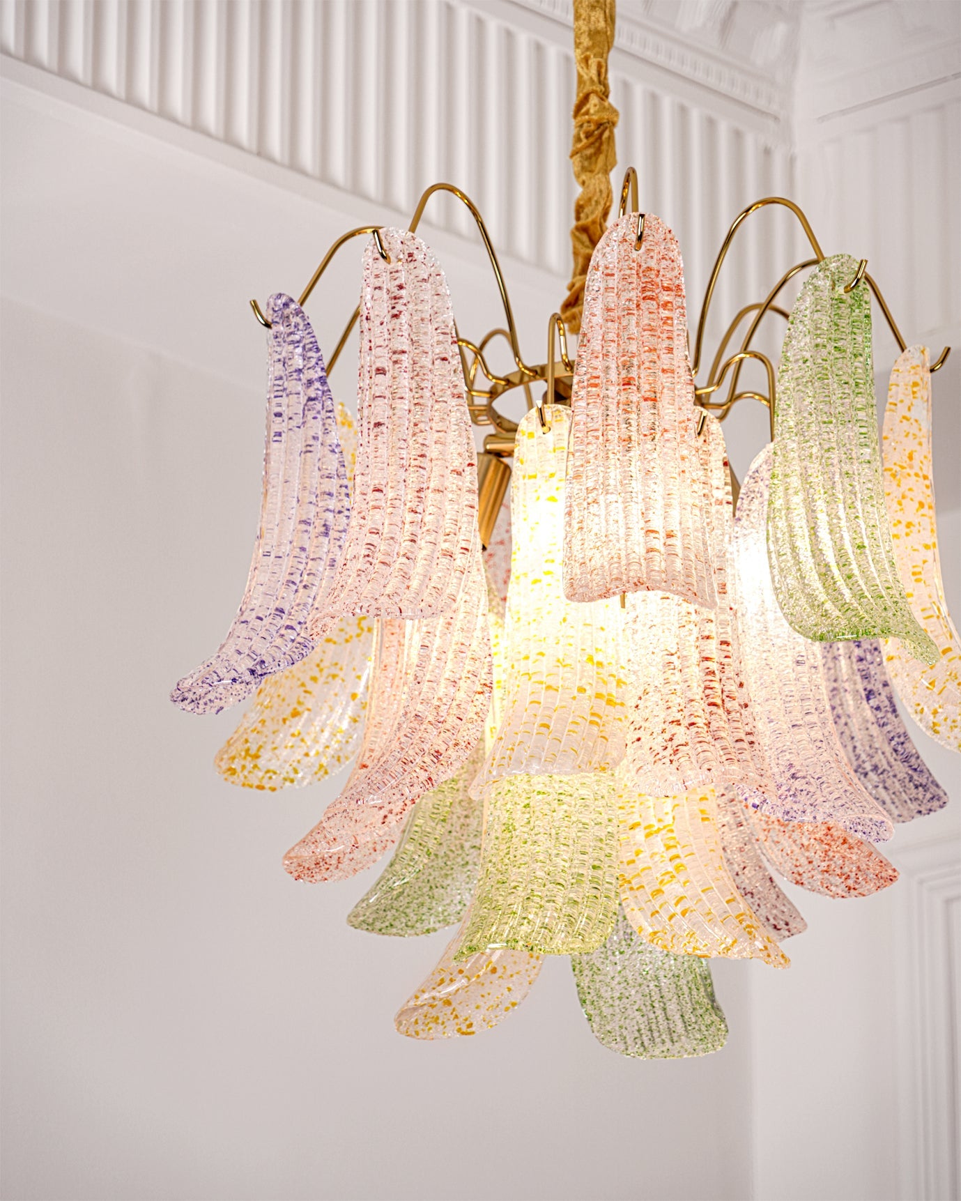 Chandelier Murano Glass 19.7 in Colorful Ceiling Lighting Dining Room Decorative Multi Bulb Hanging Fixture | Thomler