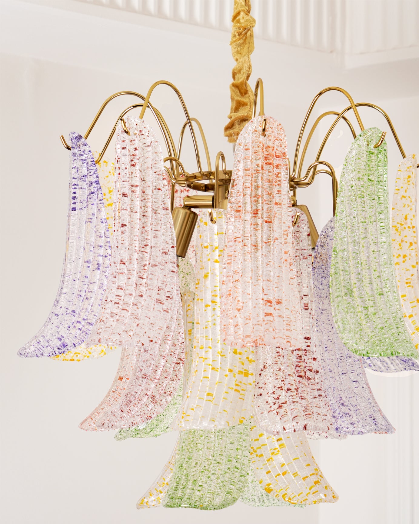 Chandelier Murano Glass 19.7 in Colorful Ceiling Lighting Dining Room Decorative Multi Bulb Hanging Fixture | Thomler
